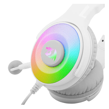 REDRAGON Over-Ear PANDORA USB (Power Only)|Aux (Mic & Headset) RGB Gaming Headset – White