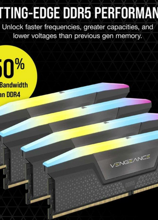 Corsair Vengeance RGB 64GB (2 x 32GB) DDR5 D RAM 6000MHz C38 Memory Kit