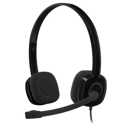 Logitech H151 Stereo Headset with Noise-Cancelling Mic - Front View