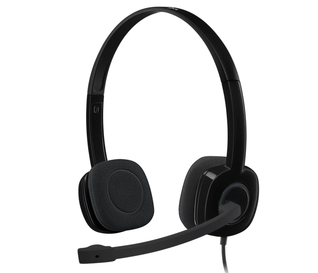 Logitech H151 Stereo Headset with Noise-Cancelling Mic - Front View