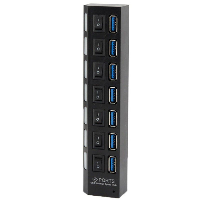 7 Port USB 3.0 Hub - Black